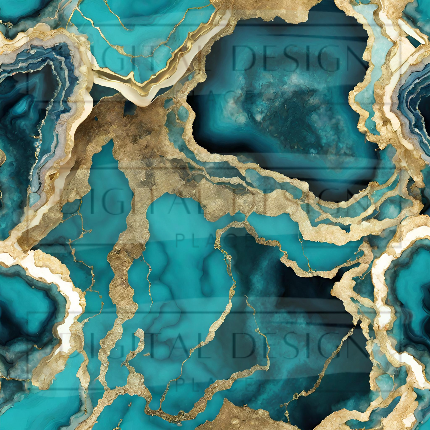 Aqua Drusy Geode 2 VinylV1195