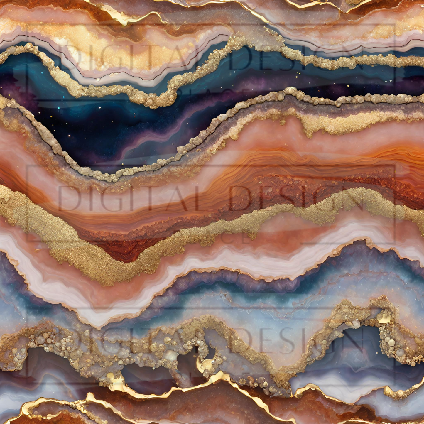 Earth Tone Drusy Geode 2 VinylV1198