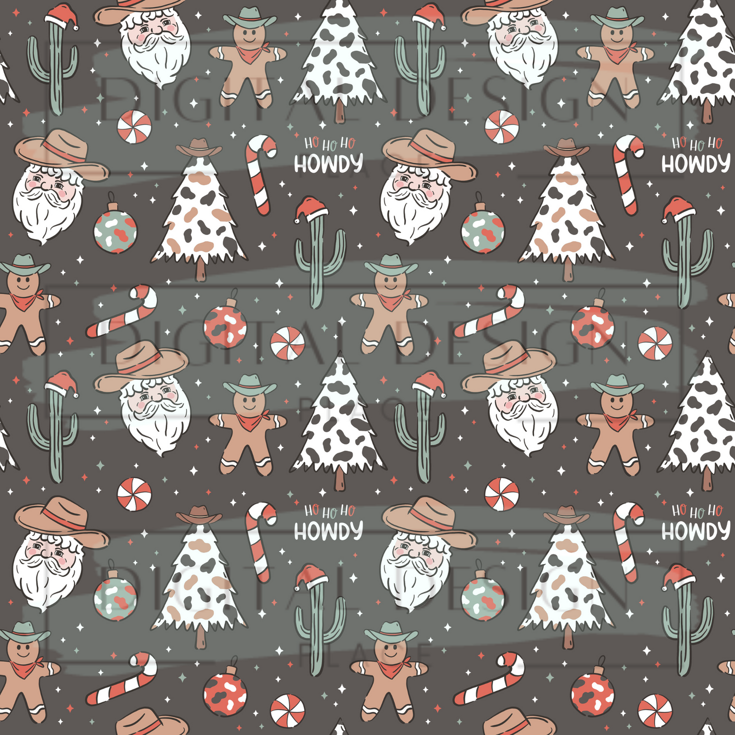 Western Retro Christmas Black VinylV1551
