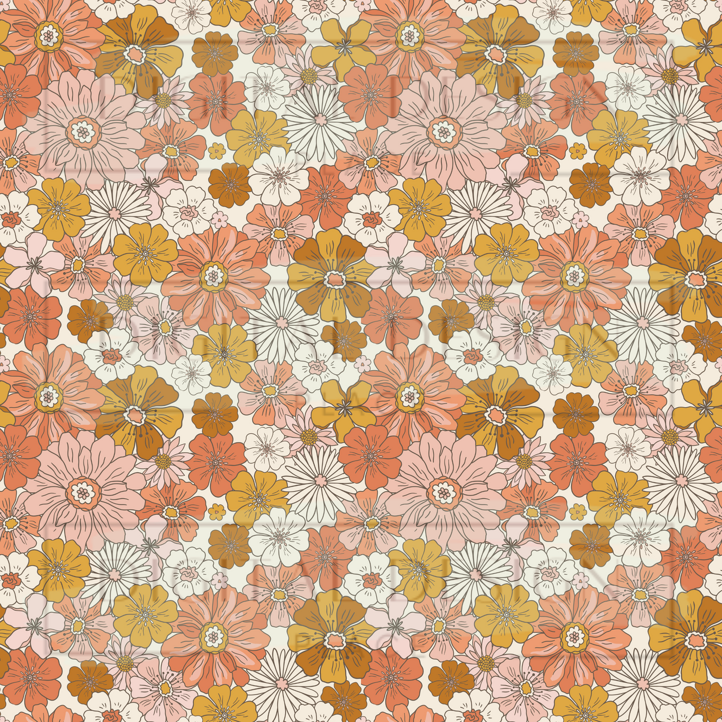 Full Print Retro Florals VinylV1232