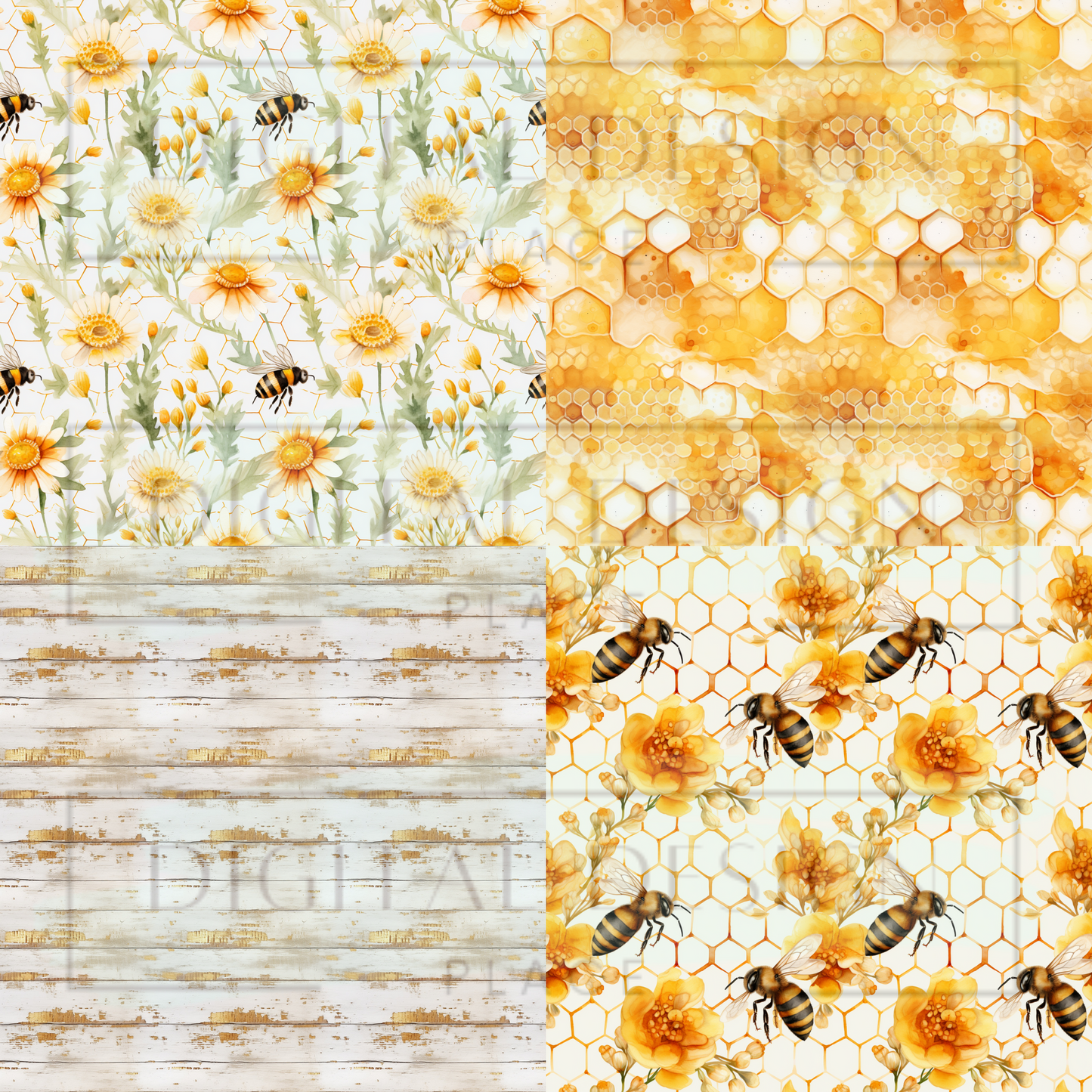 Honey Bees Square Prints VinylV1245