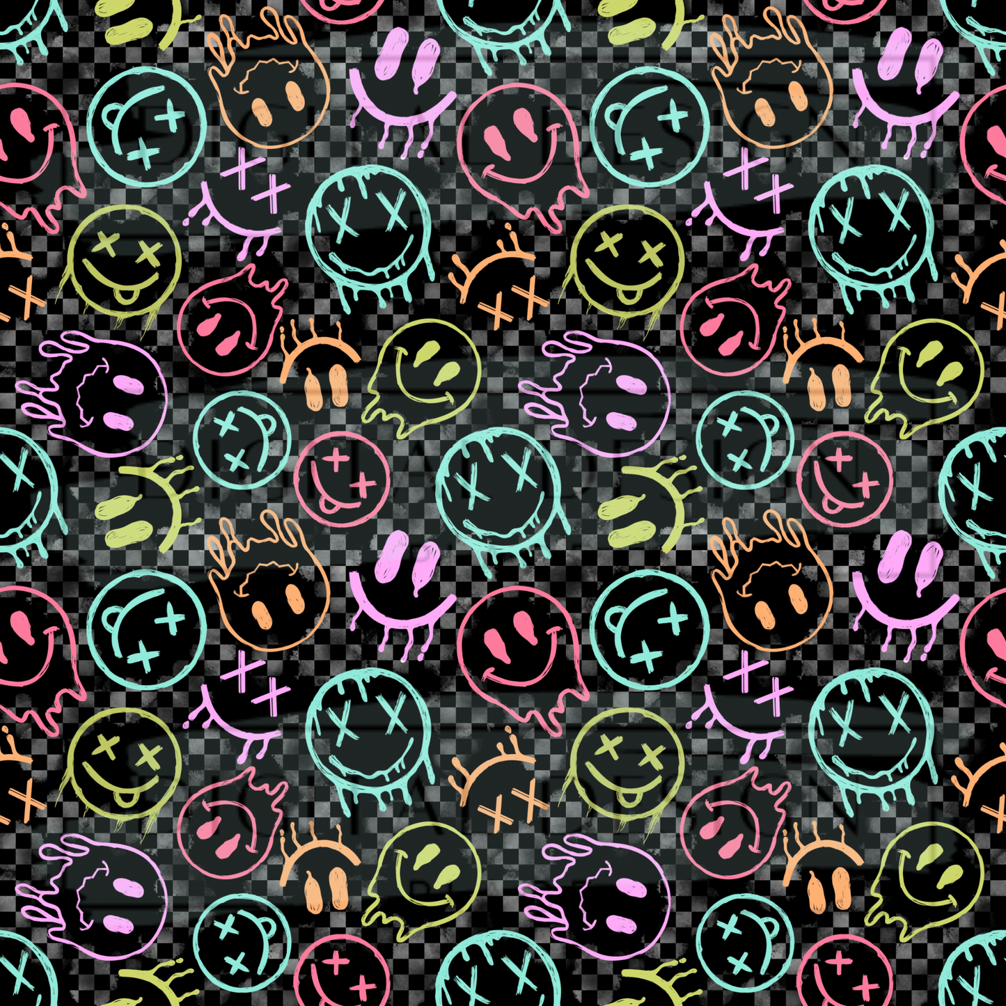 Blackout Smiley Checker VinylV2690