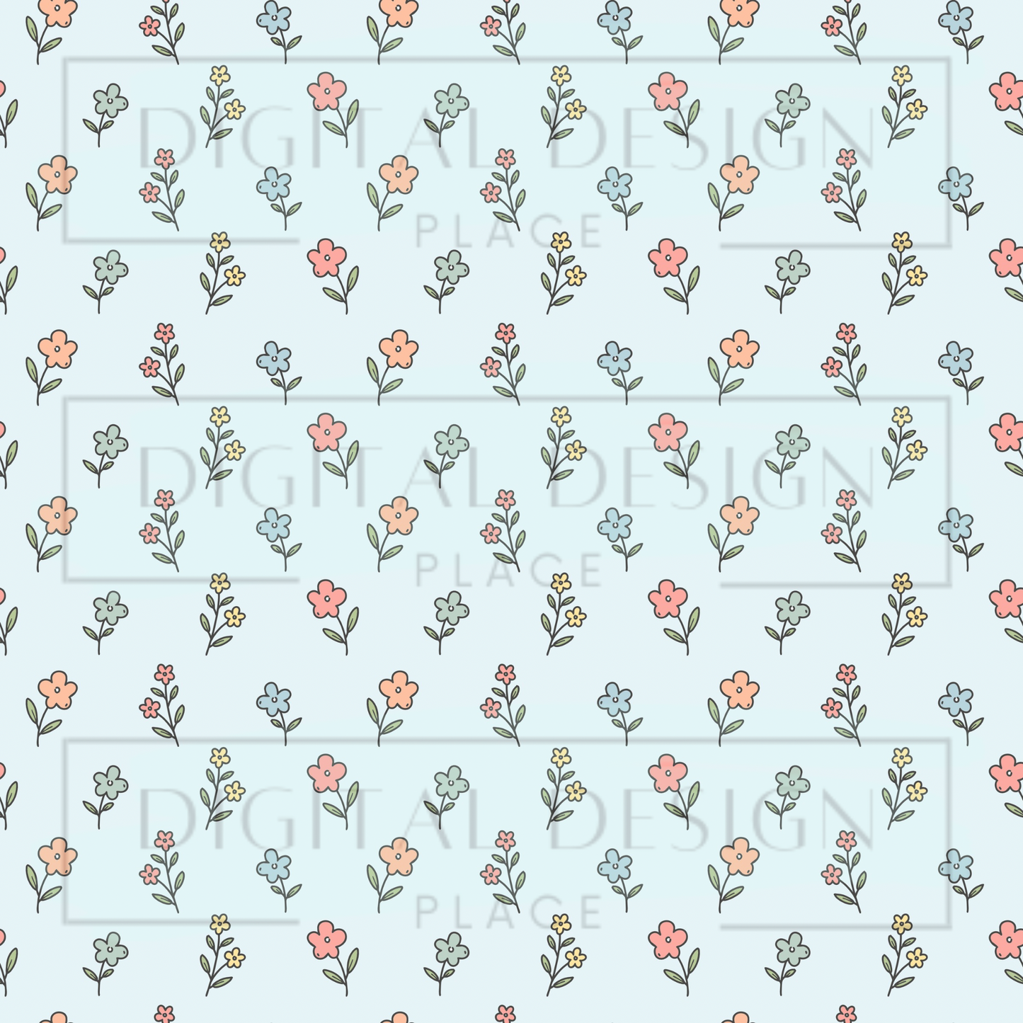 Silly Goose Blue Florals VinylV2837