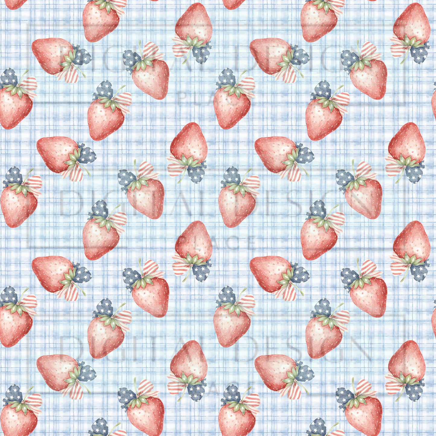 Watercolor Americana Strawberries VinylV2900