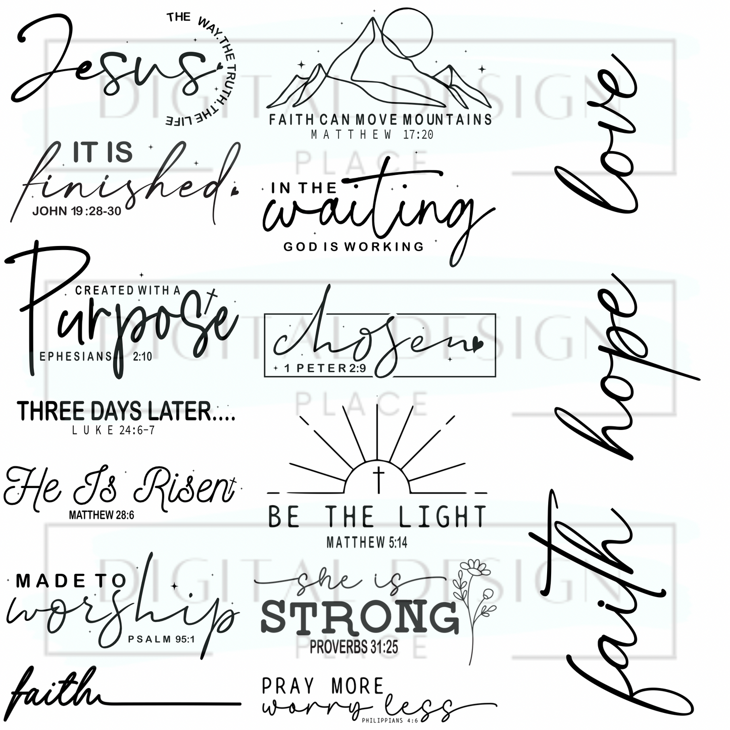 Black Ink Bible Quotes ELEE402