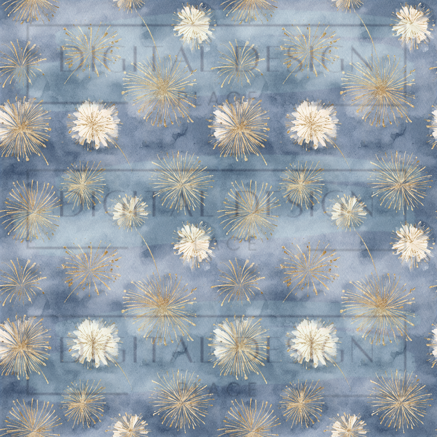 Watercolor Americana Fireworks VinylV2897