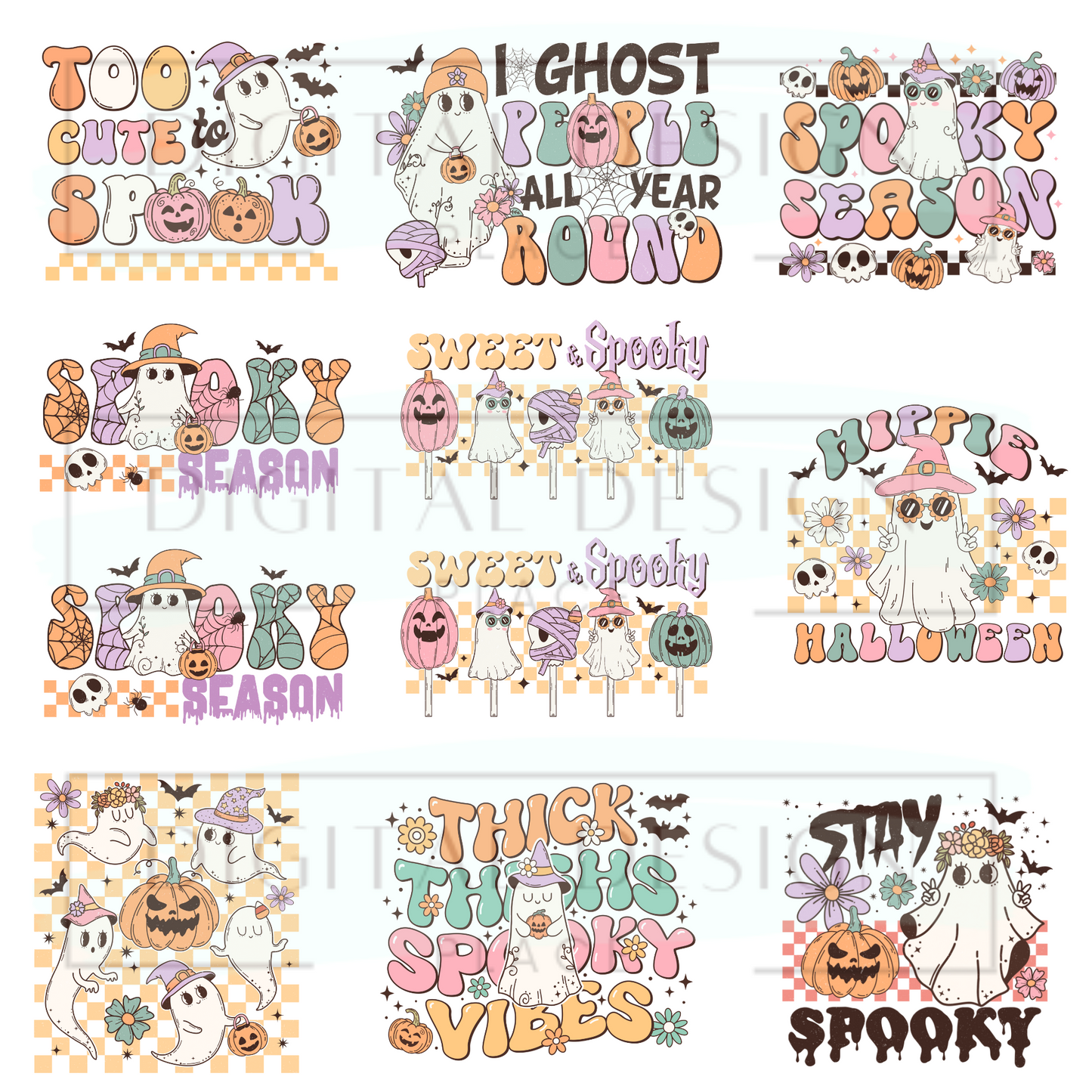 Retro Halloween Decal Sheet 1 ELEE176