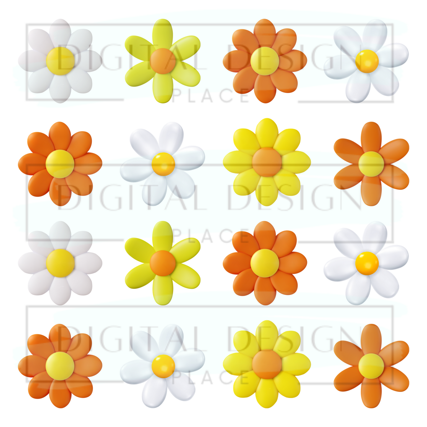 Inflated Retro Flowers ELEE199