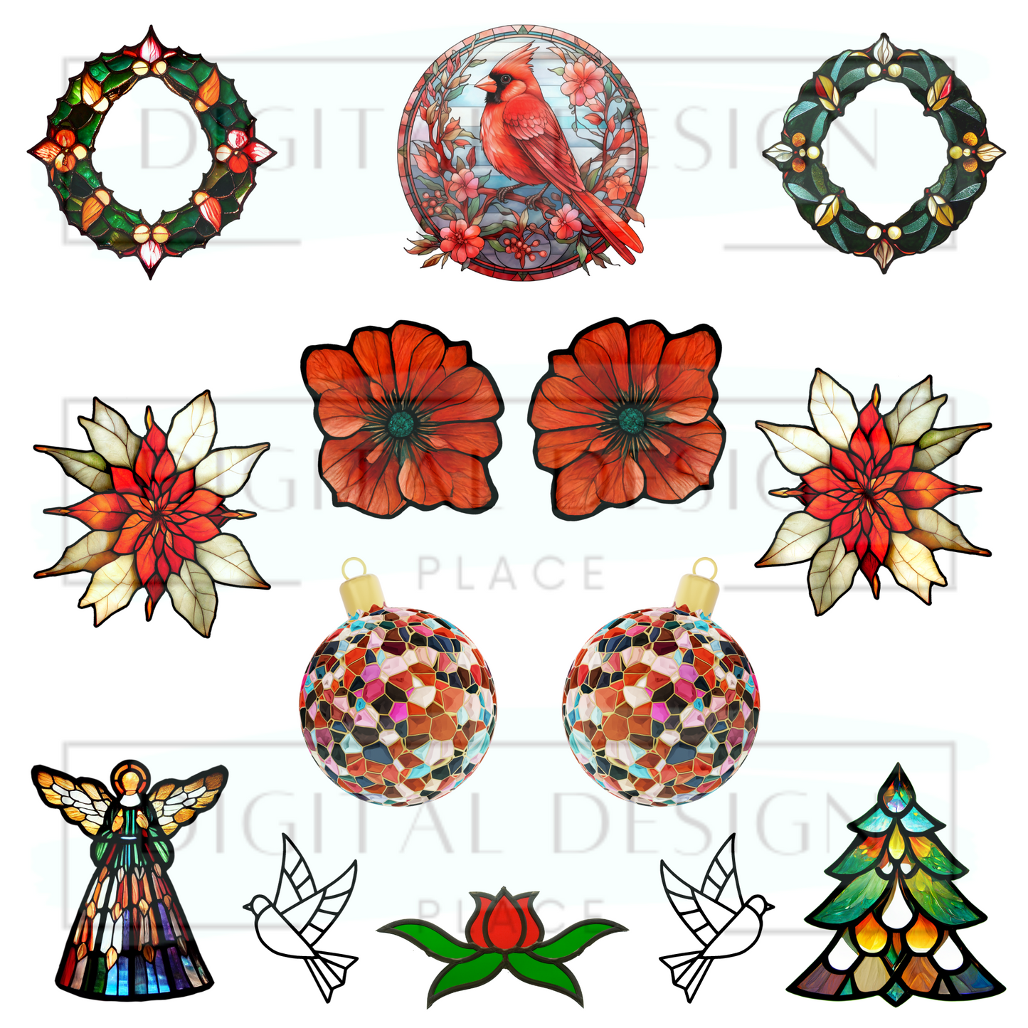 Stained Glass Christmas ELEE233