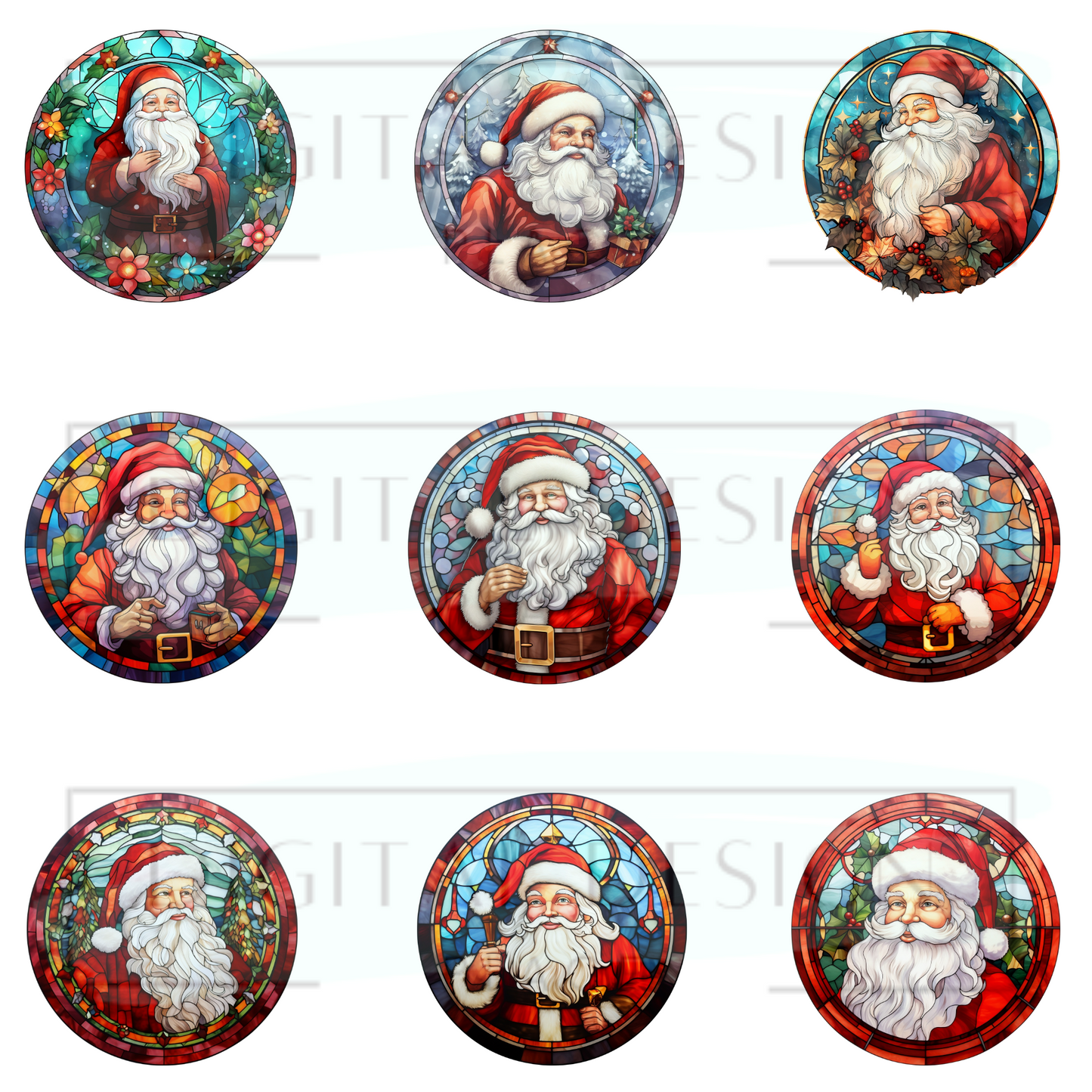 Stained Glass Santa ELEE234