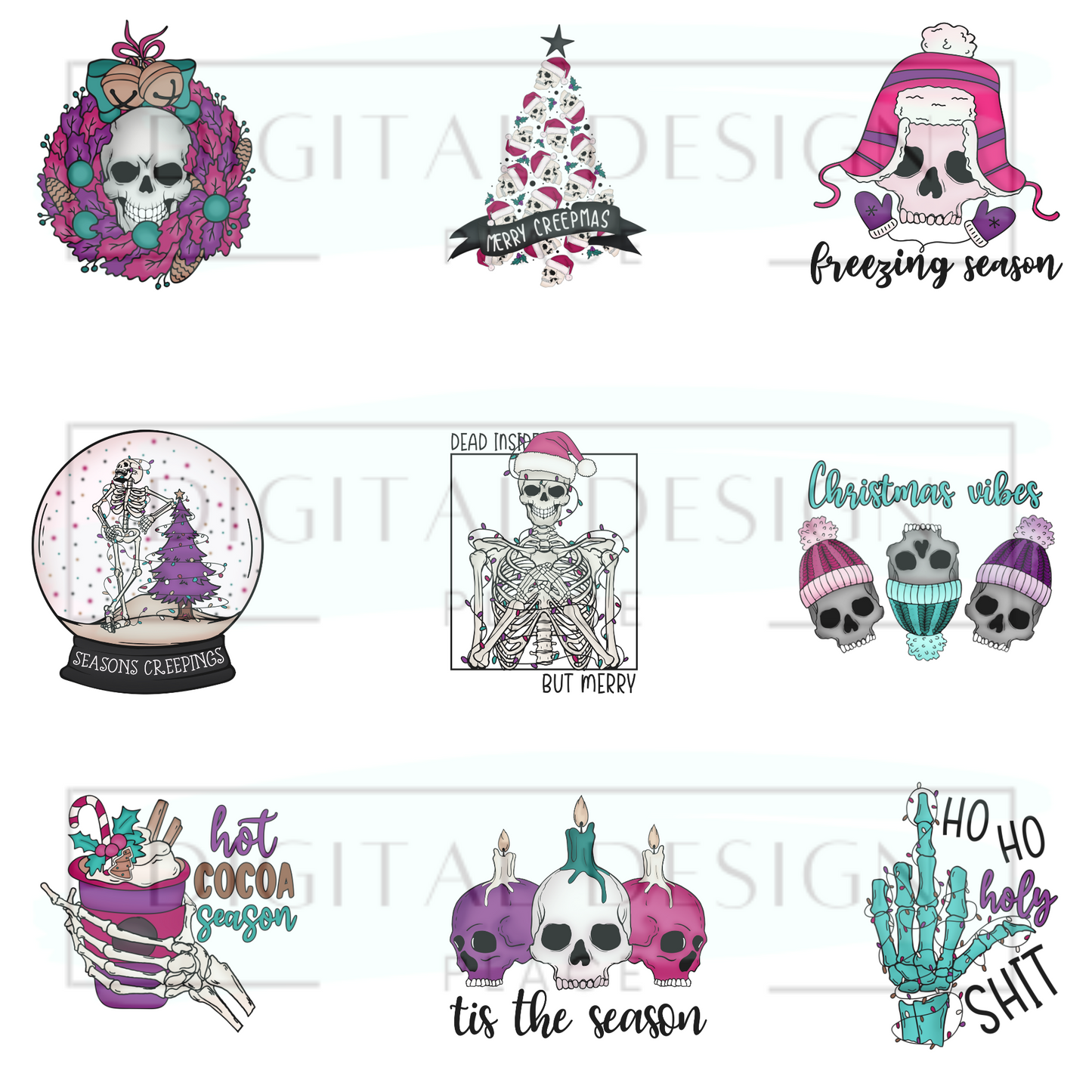 Creepy Christmas Decal Sheet ELEE242