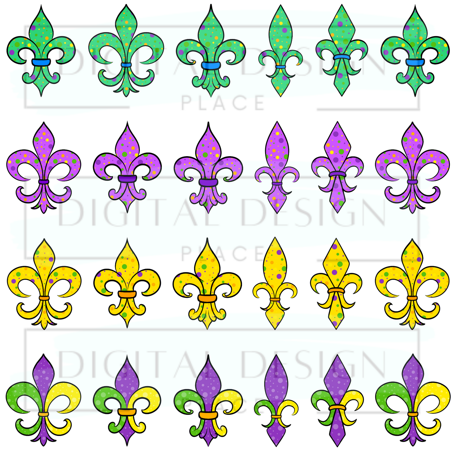 Mardi Gras Fleur De Lis ELEE309