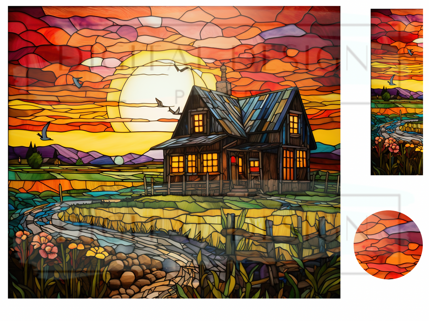 Stained Glass Ranch WrB133