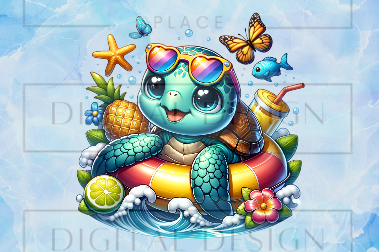 Summer Turtle Kids Wrap KW42