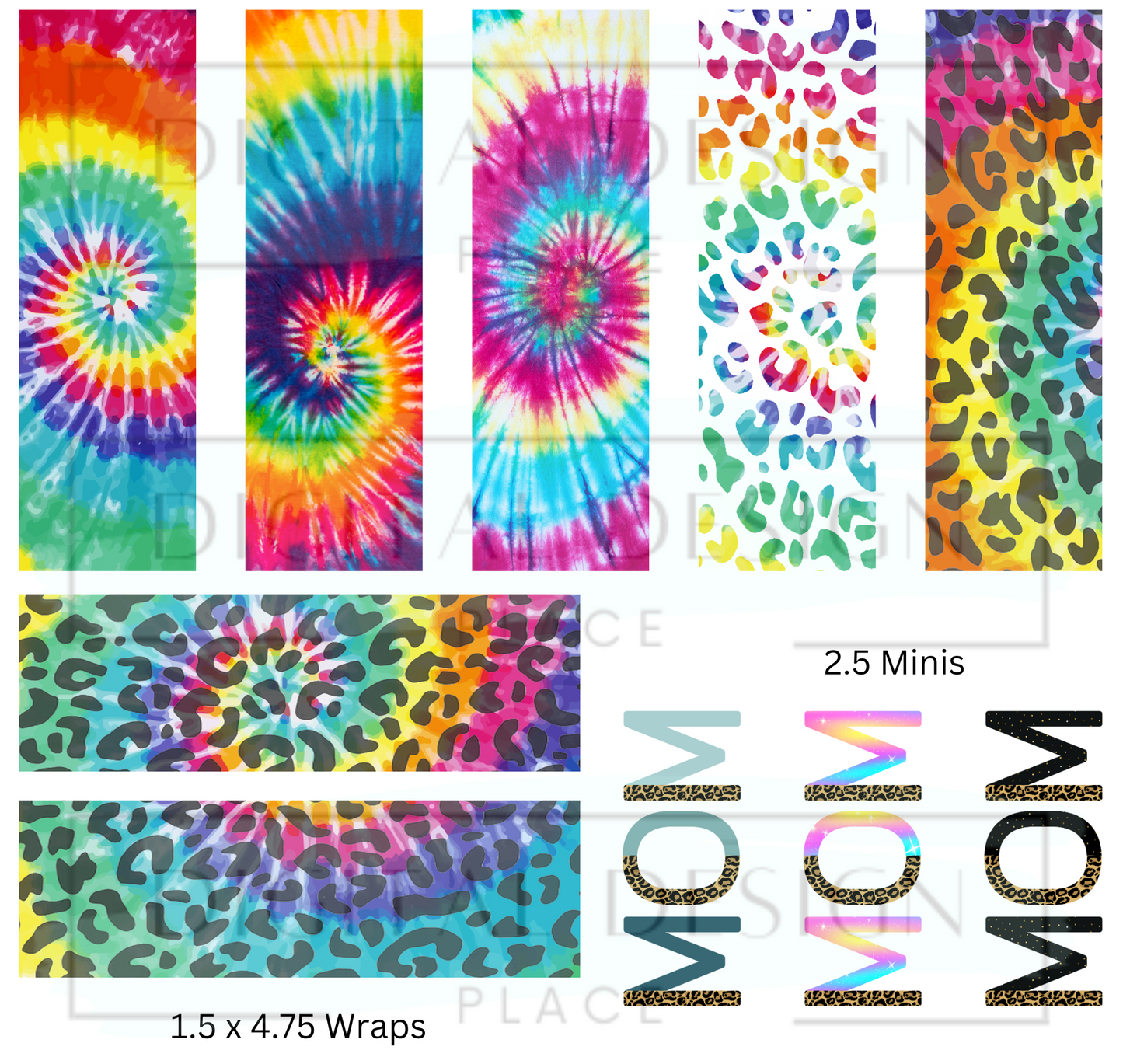 Tie Dye Leopard Pen Wrap Sheet PenP72