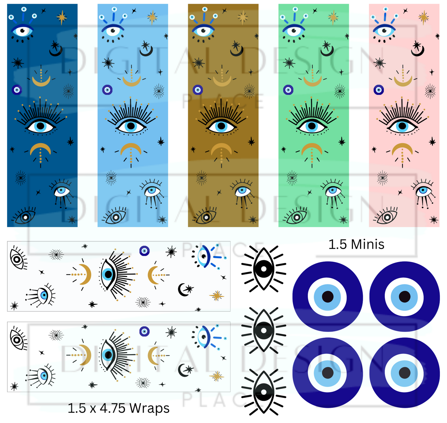 Evil Eye Pen Wrap Sheet PenP74