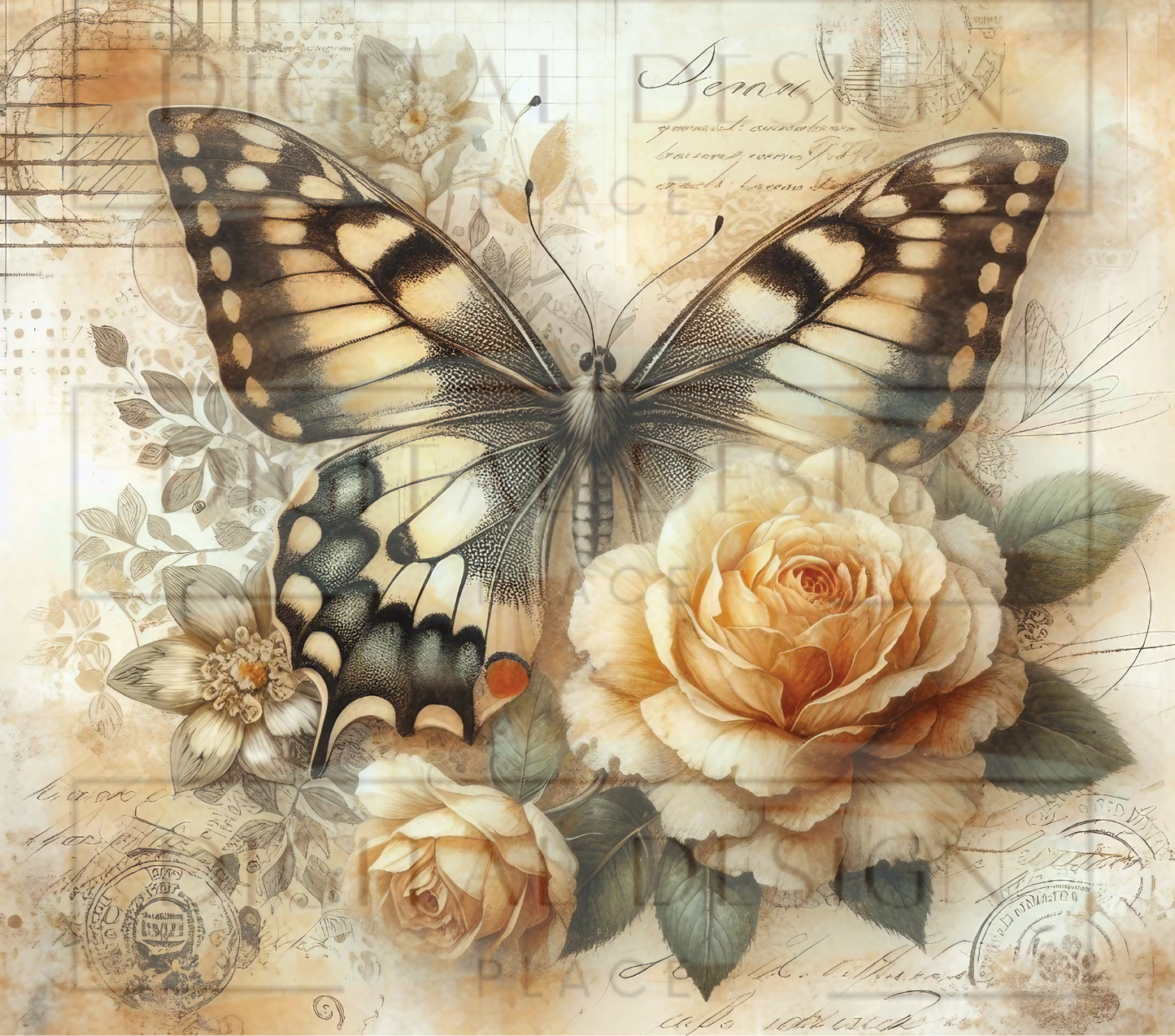 Yellow Butterfly Floral TWYT126