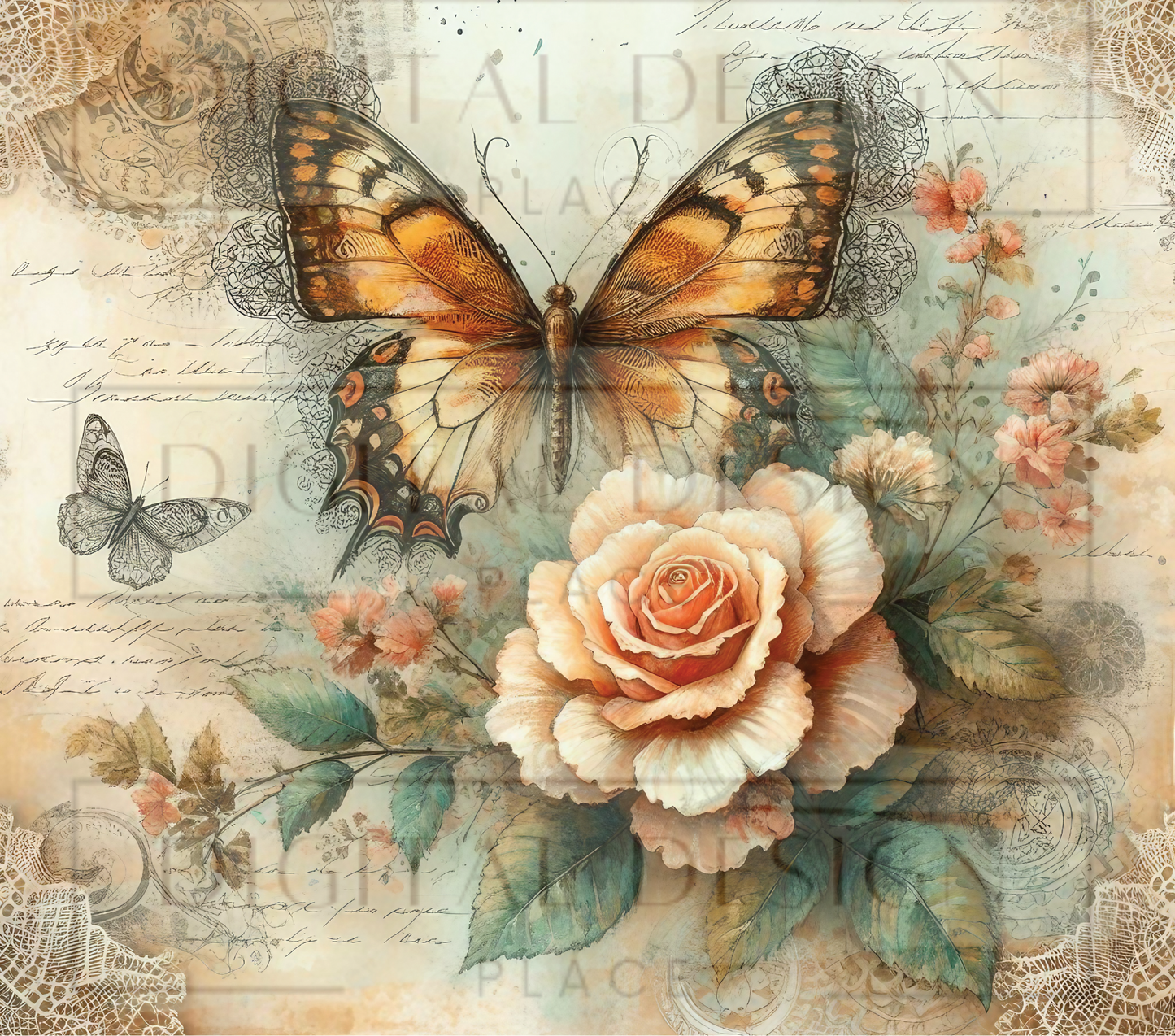 Yellow Butterfly Floral TWYT128