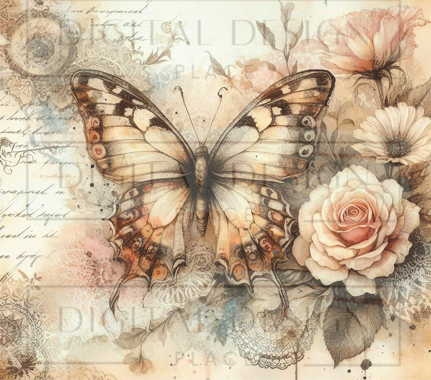 Yellow Butterfly Floral TWYT129