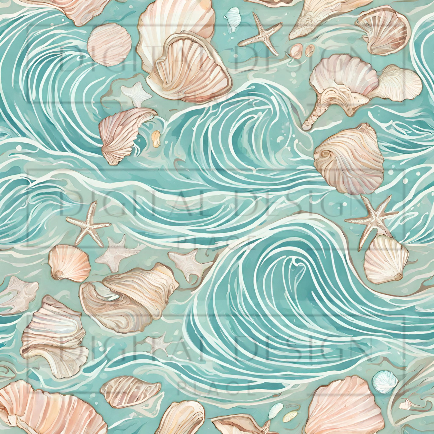 Pastel Beach Waves VinylV1272