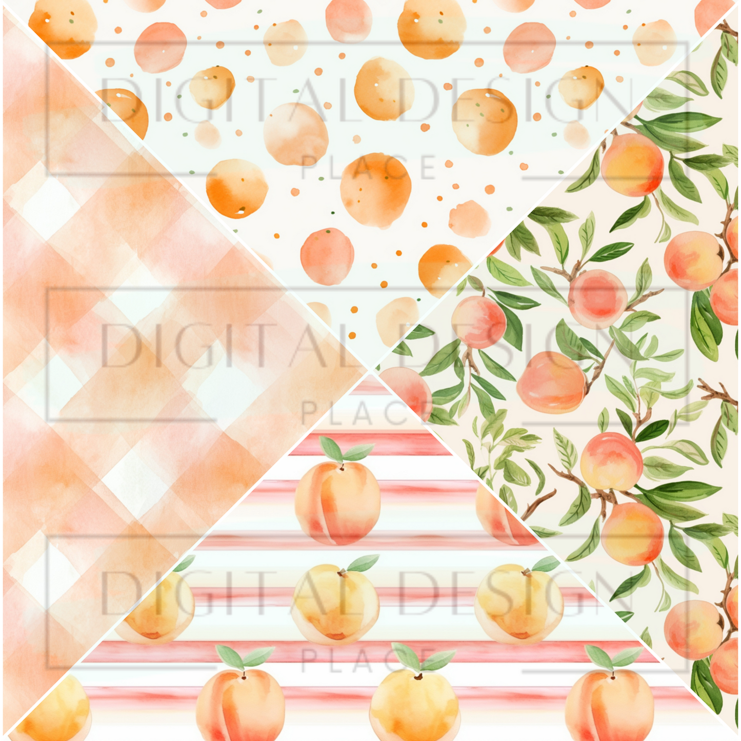 Just Peachy V Split Prints VinylV1326