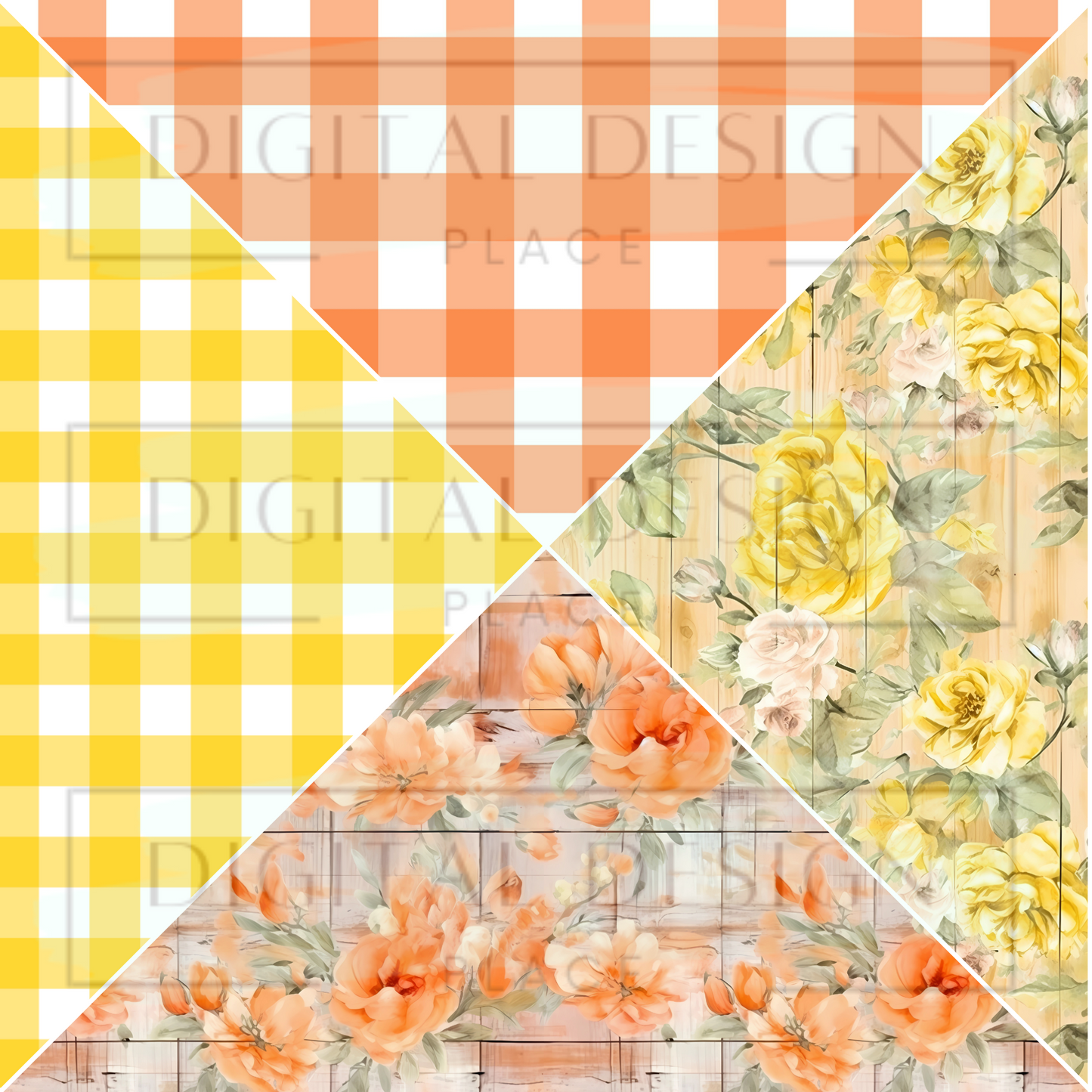 Florals and Gingham V Split Prints VinylV1327