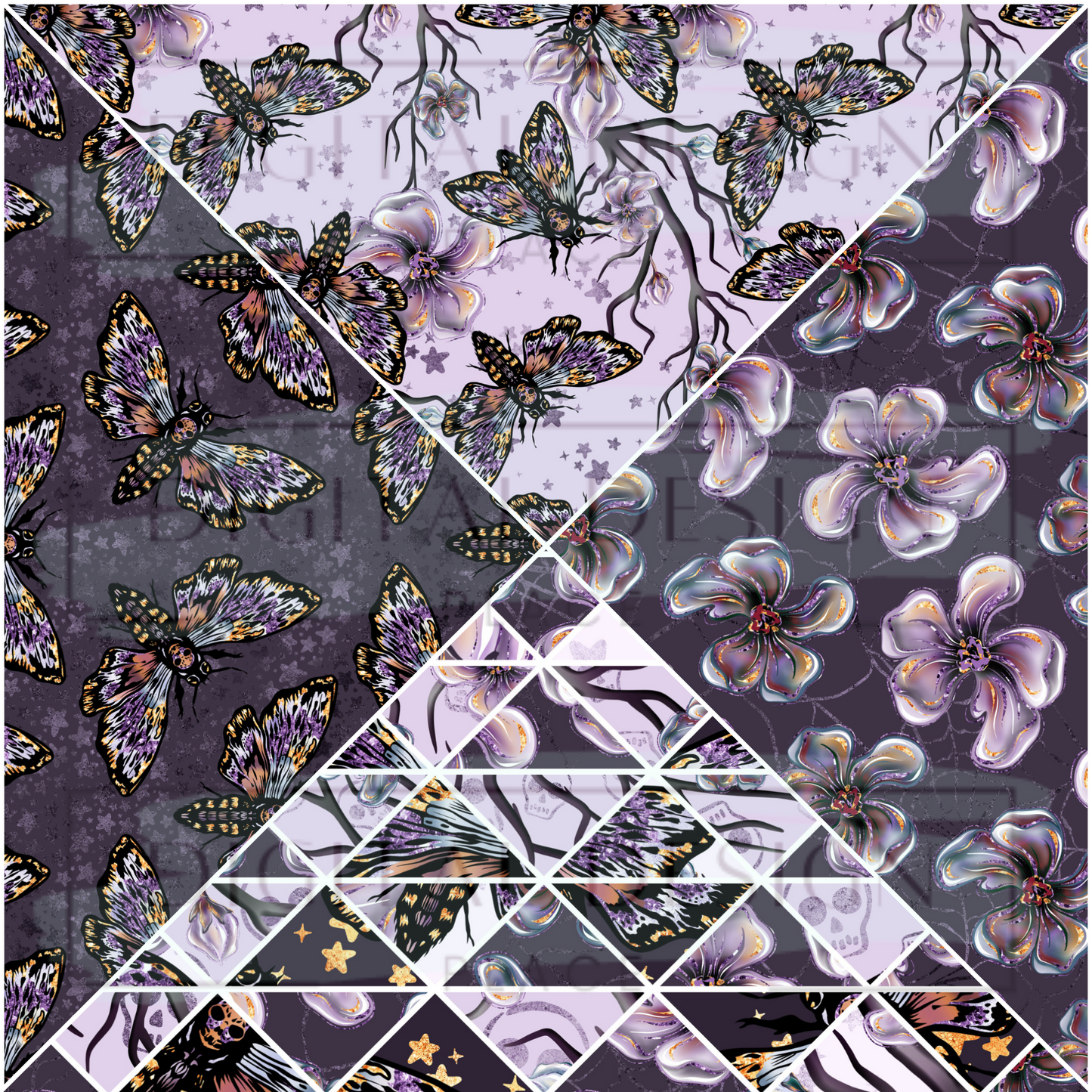 Moth Magic V Split Prints VinylV1328