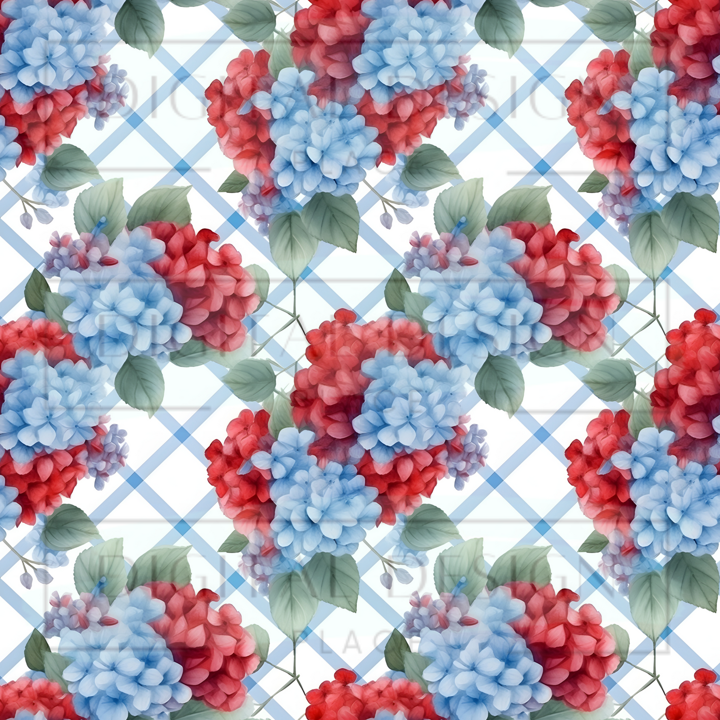 Patriotic Hydrangea Blue VinylV1416