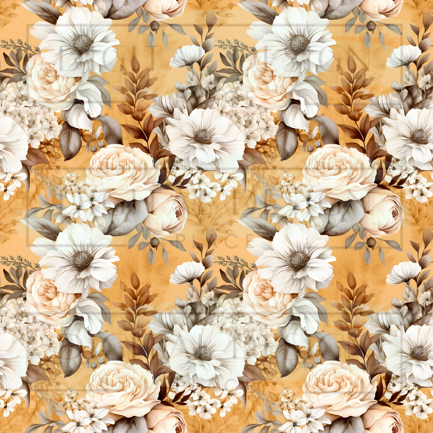 Yellow Boho Floral VinylV1442