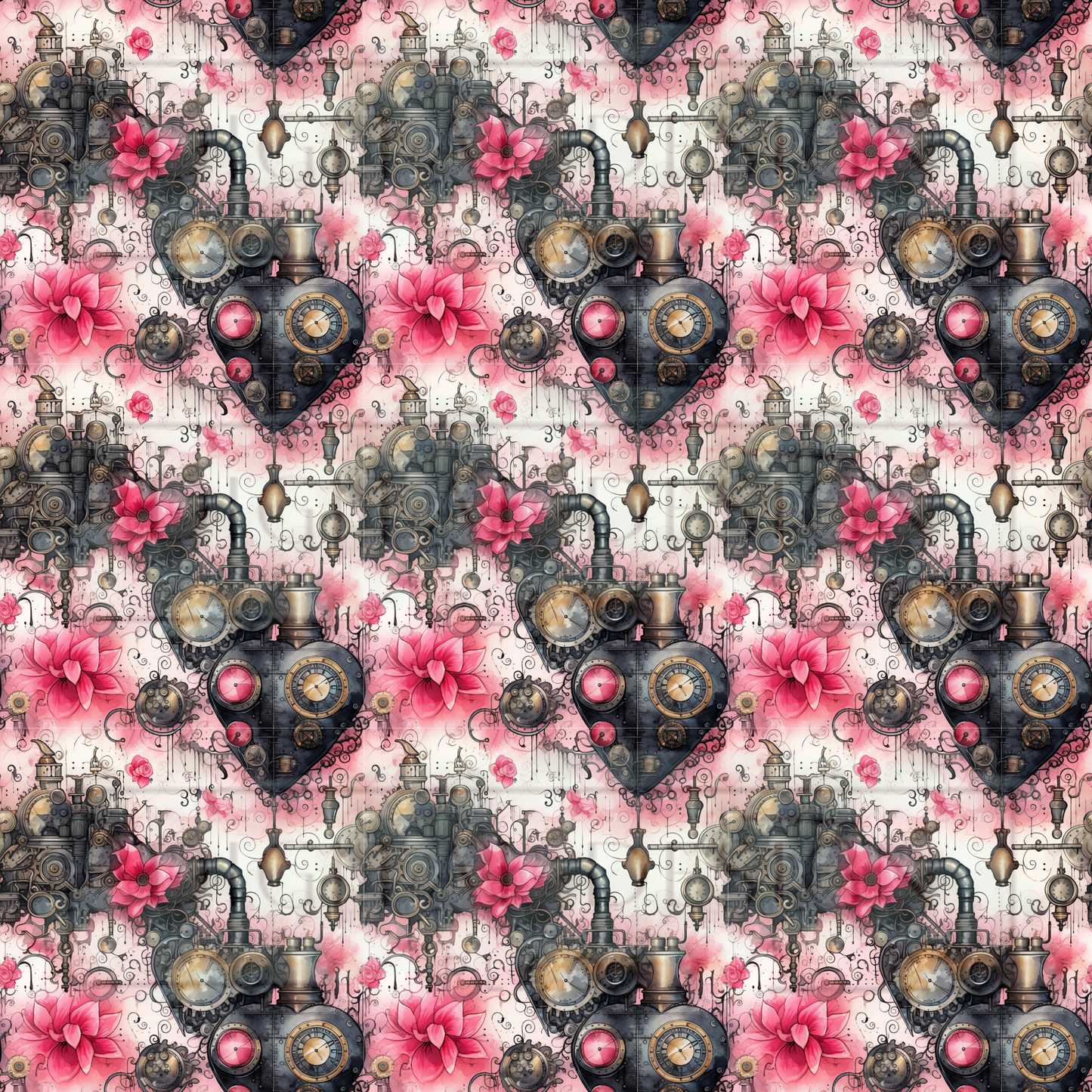 Black Pink Love Steampunk VinylV1486