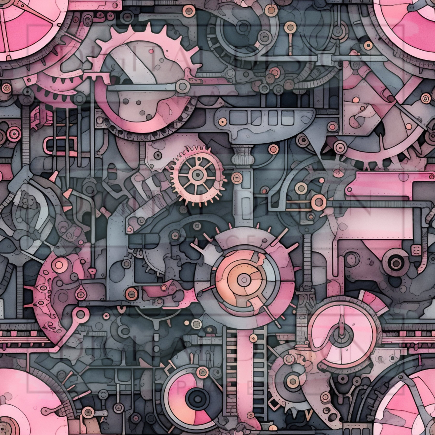 Black Pink Steampunk VinylV1487