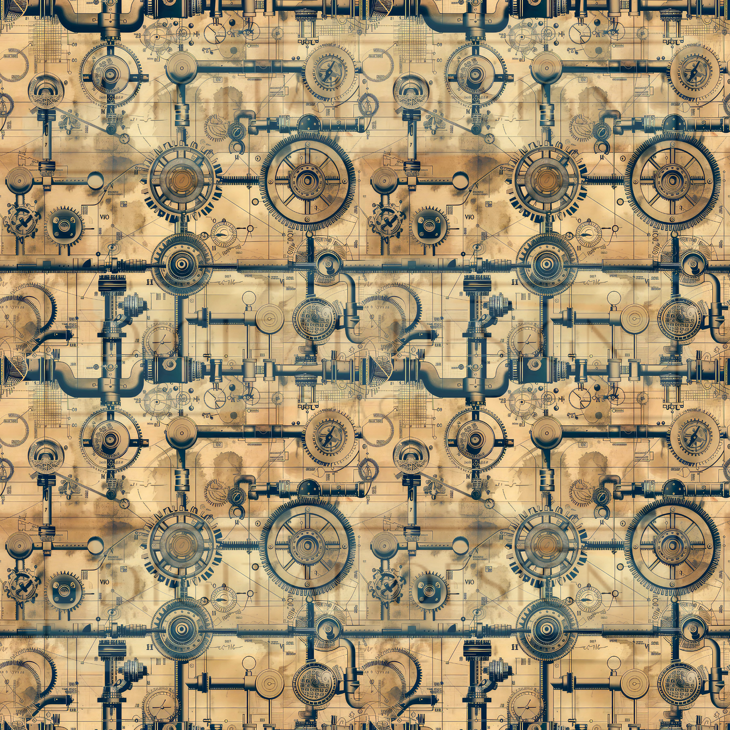 Steampunk Blueprints VinylV1491