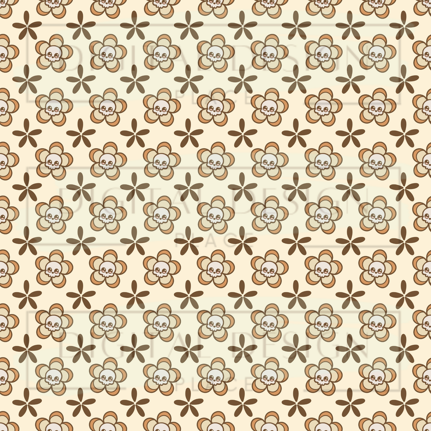 Skull Daisies Retro VinylV1579