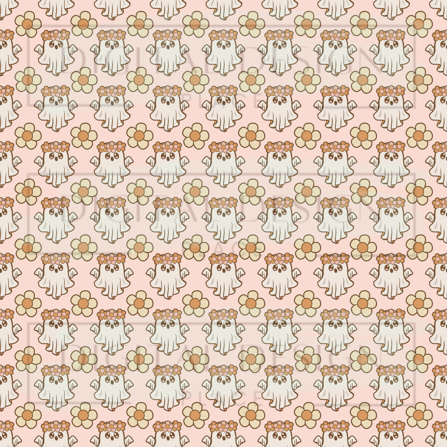 Flower Ghost Small Print Retro VinylV1581