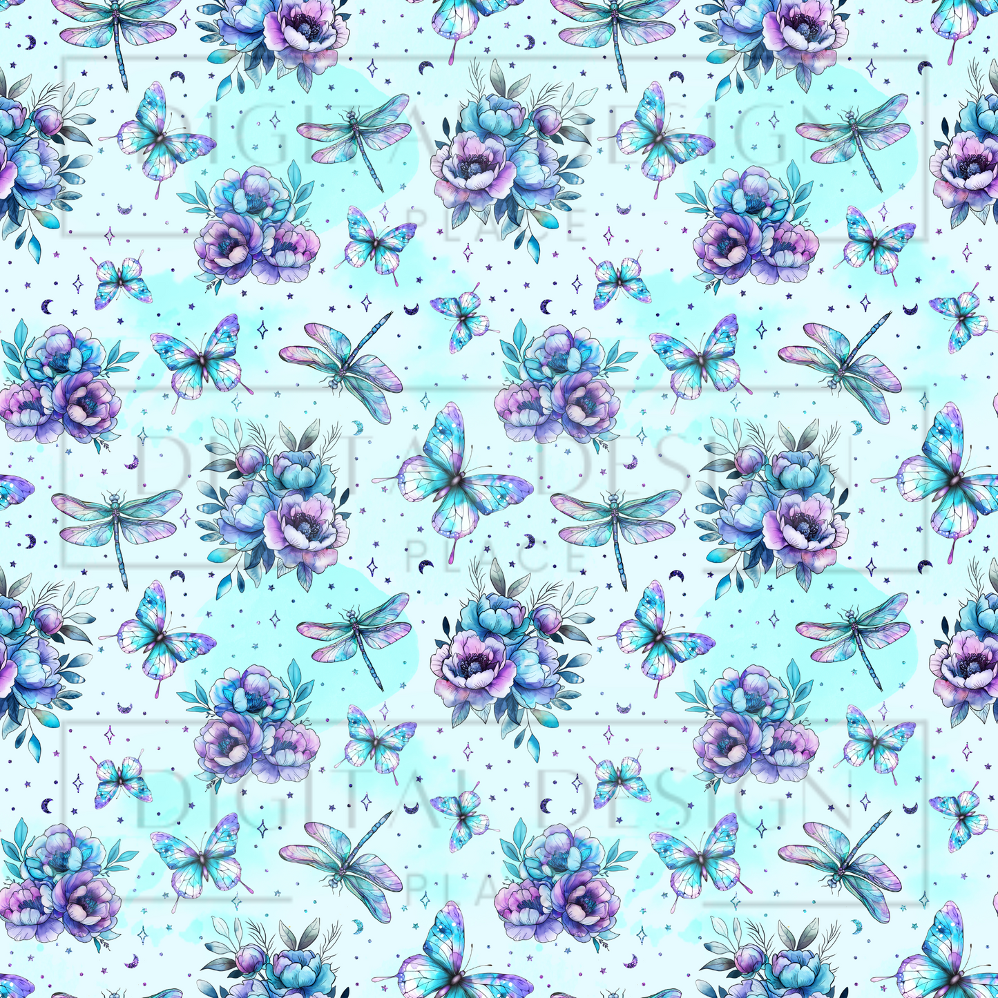 Teal Purple Dragonfly VinylV1625