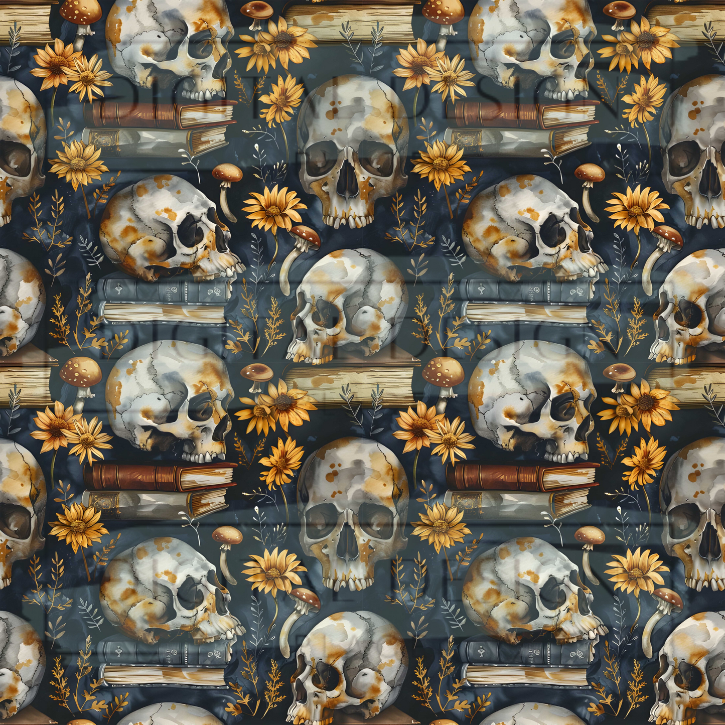 Navy and Yellow Goth Library VinylV2228