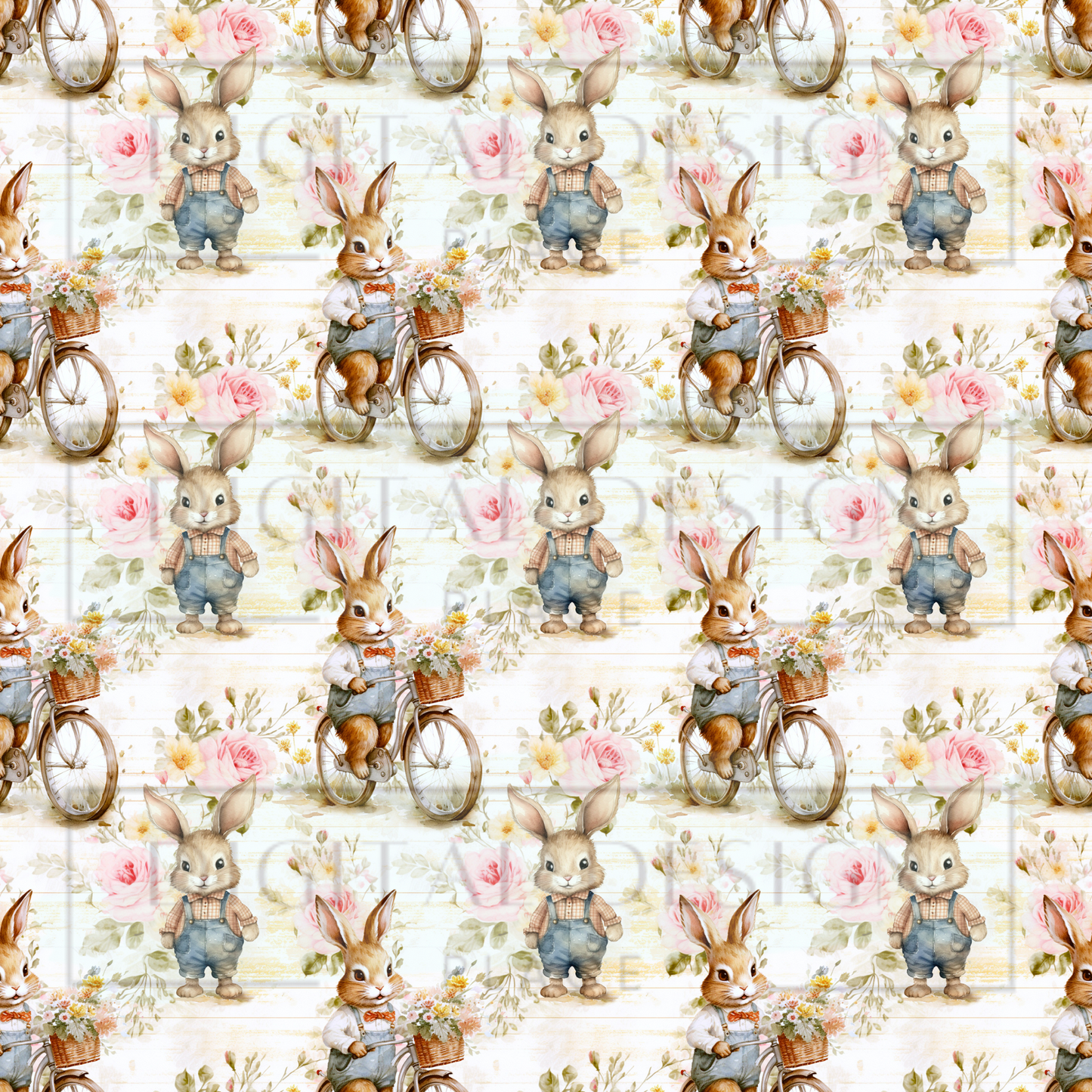 Bunny Bike Florals VinylV2283