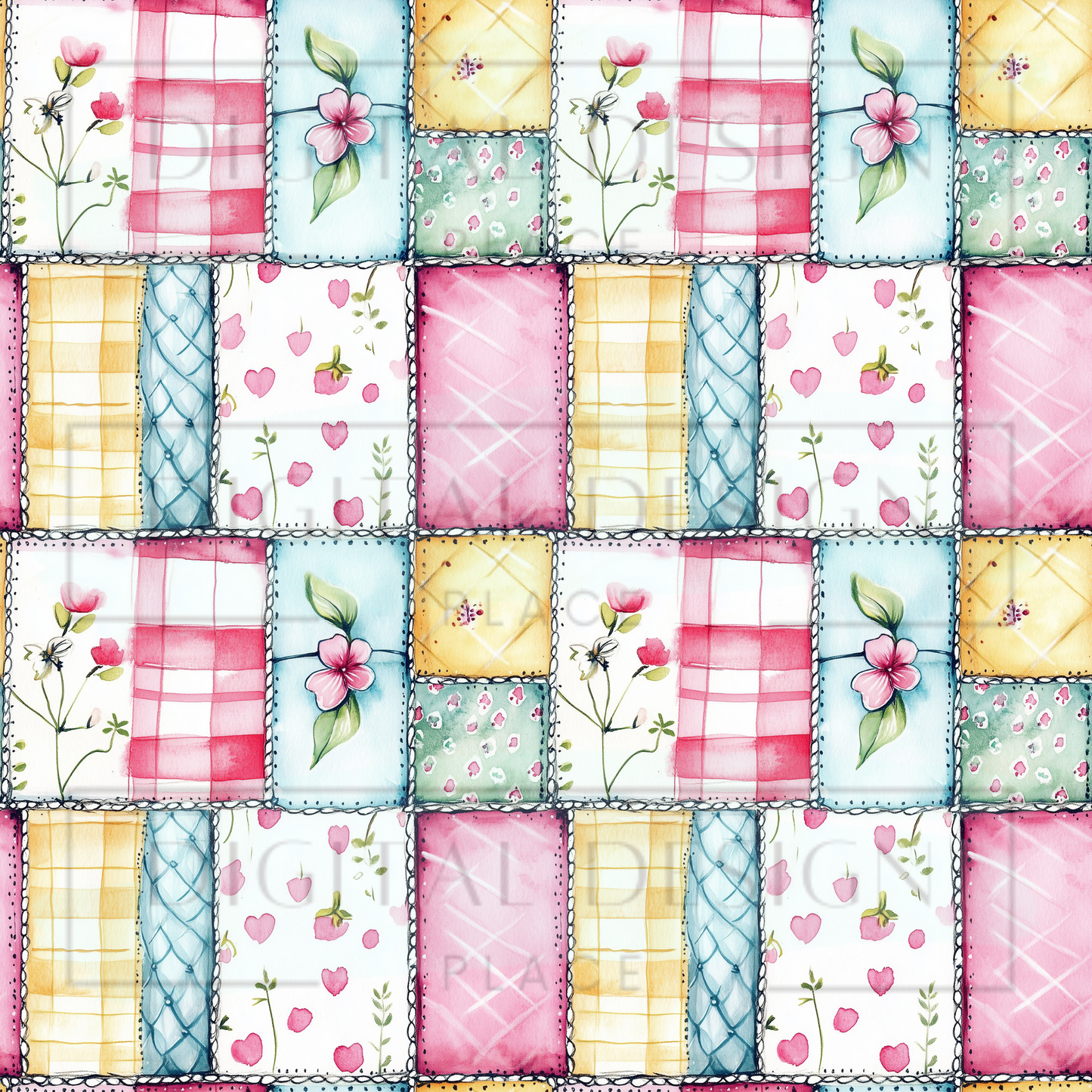 Easter Spring Patchwork VinylV2333