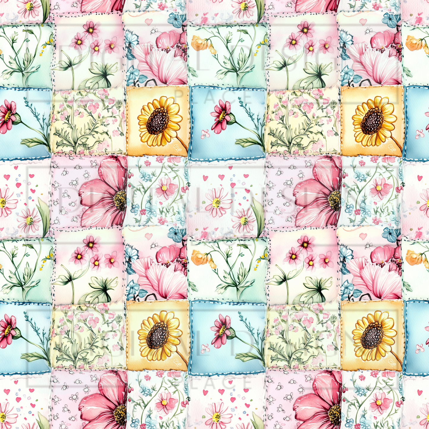 Easter Spring Patchwork VinylV2334