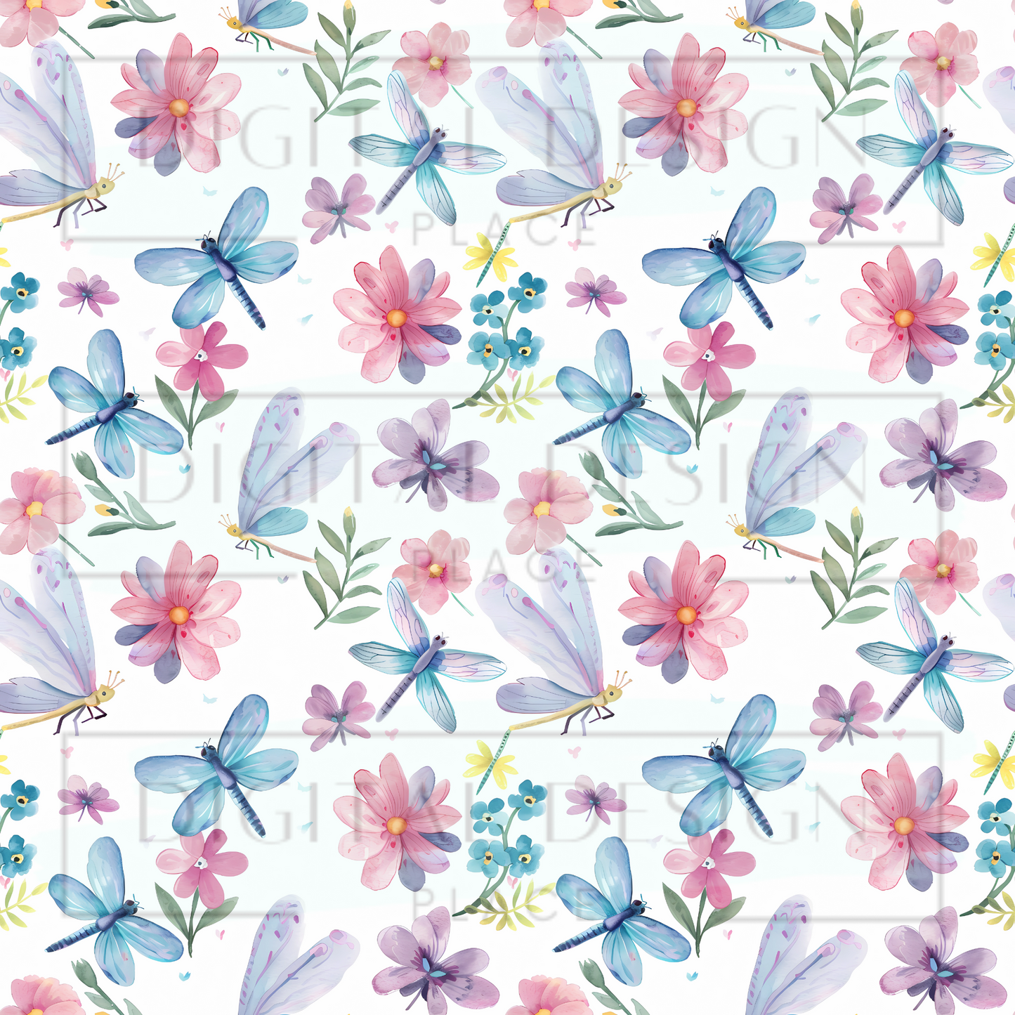 Pink/Blue Dragonflies VinylV2341