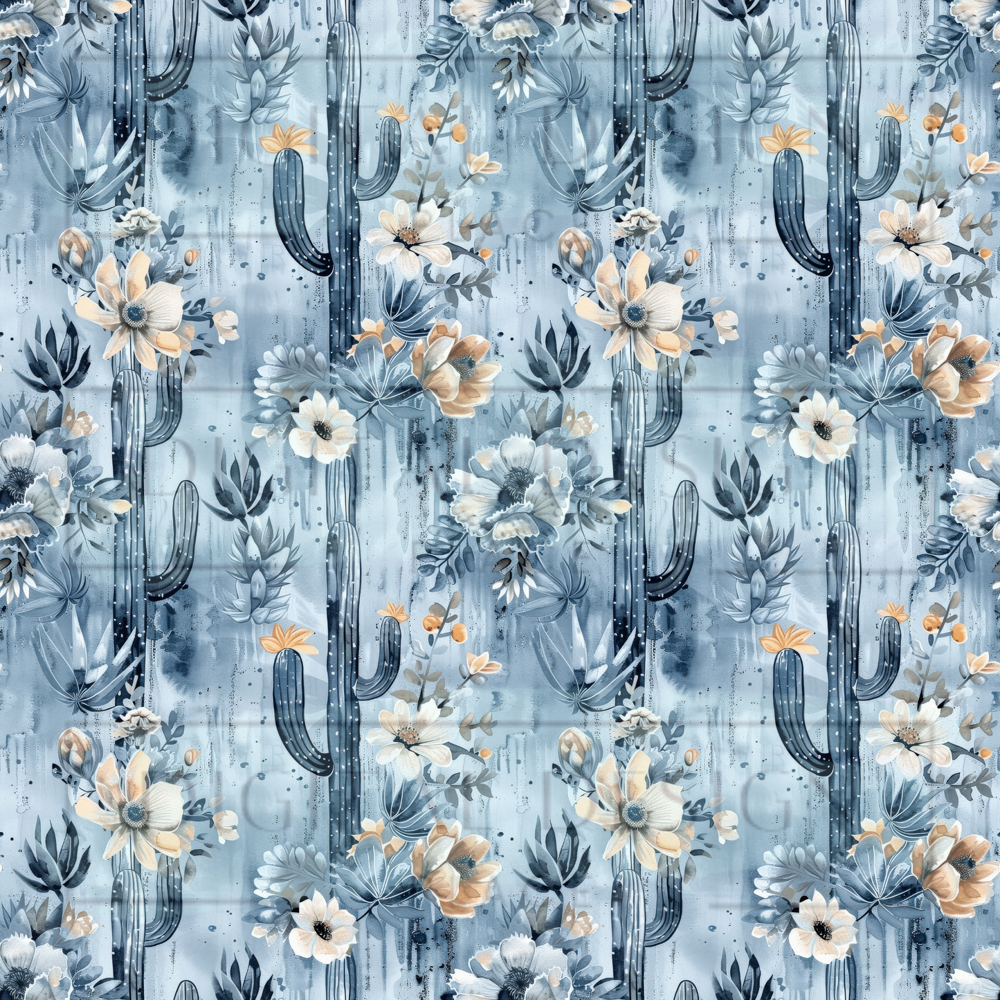 Blue and Brown Cacti VinylV2384