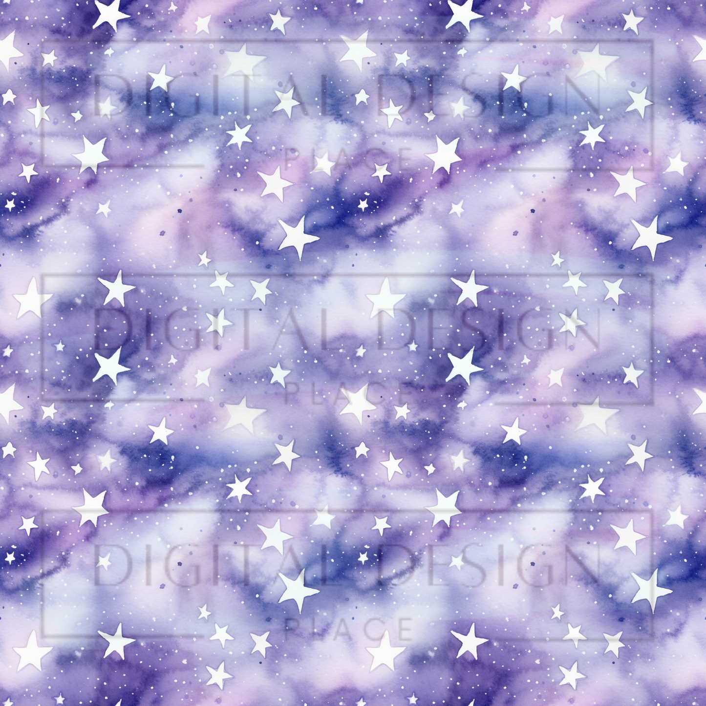 Purple Watercolor Stars VinylV2500