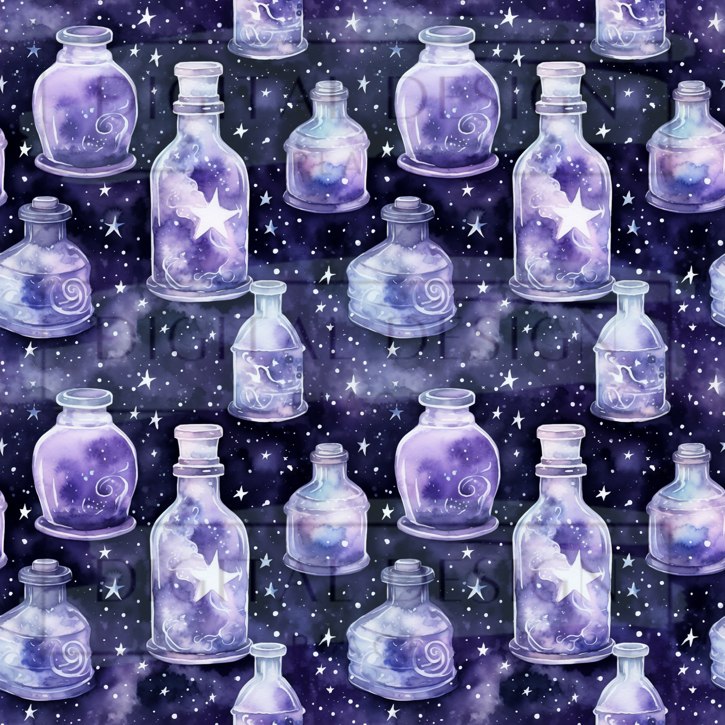 Purple Apothecary Bottles VinylV2503