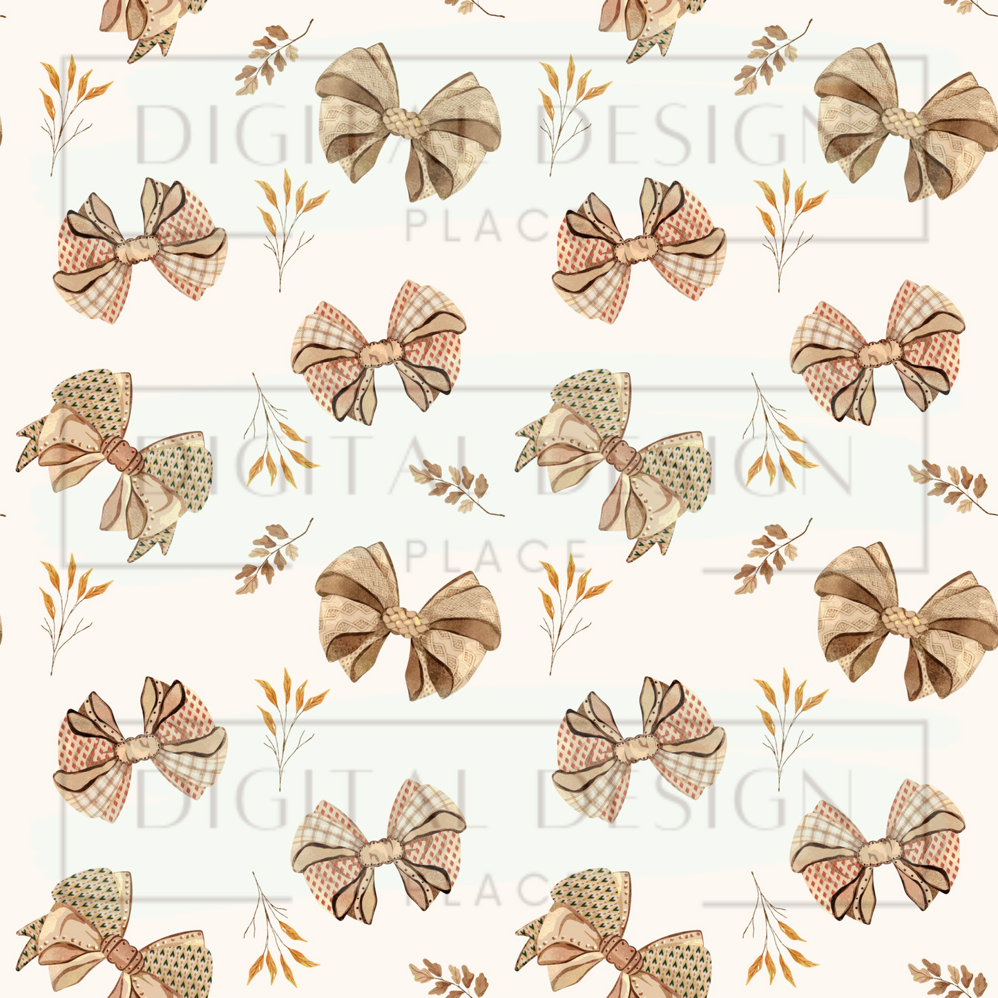 Tan Fall Bows VinylV2548