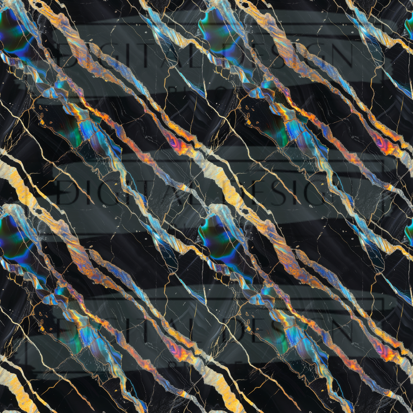 Black Holo Marble VinylV2554