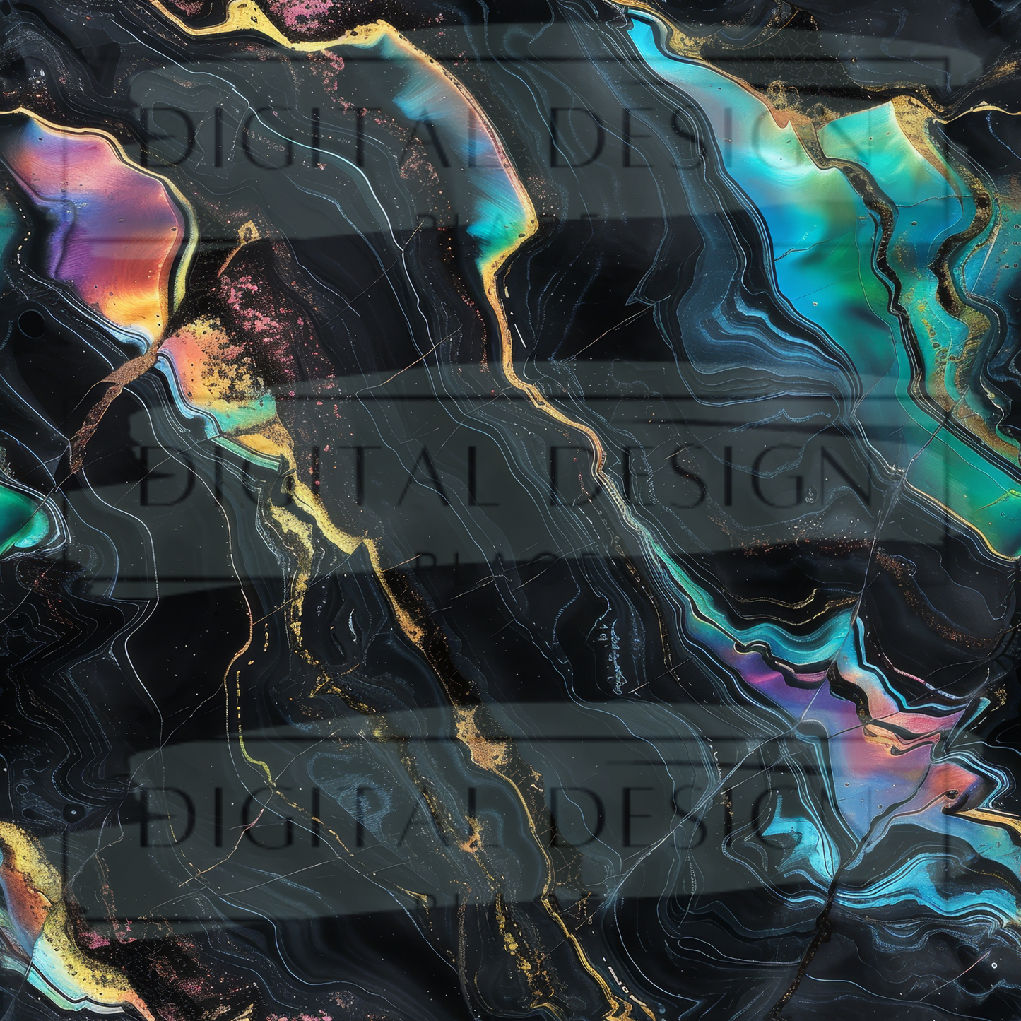 Black Holo Marble VinylV2558