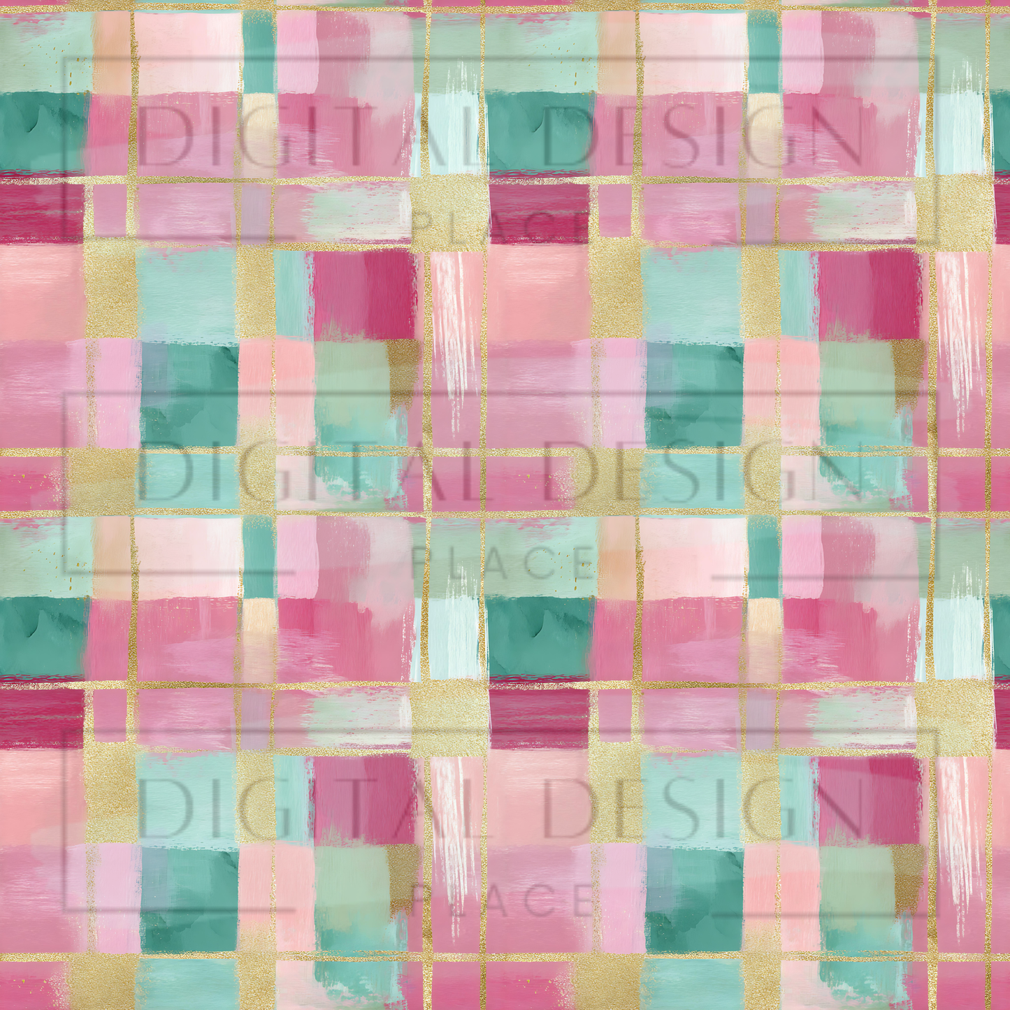 Teal and Pink Holiday Mess VinylV2604