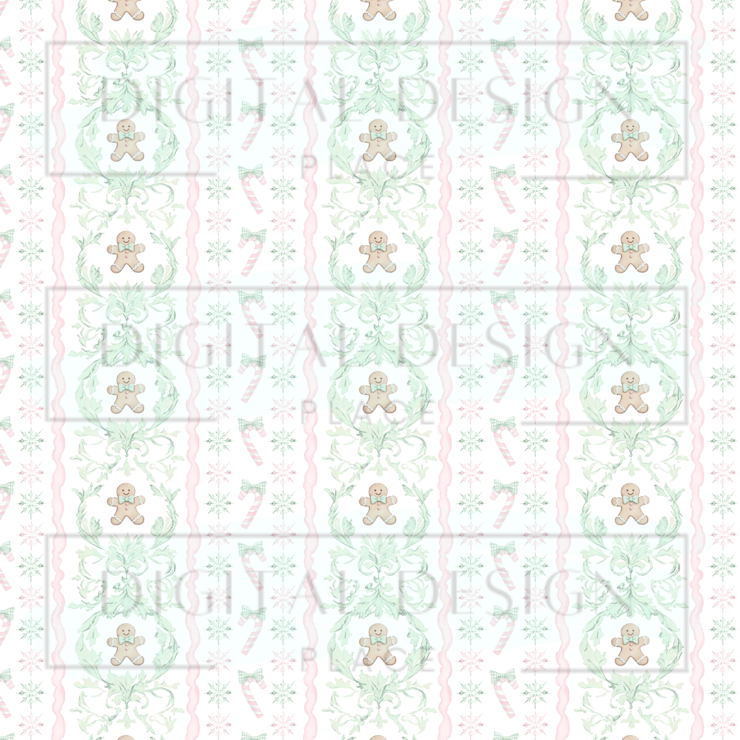 Pastel Christmas Gingerbread VinylV2615