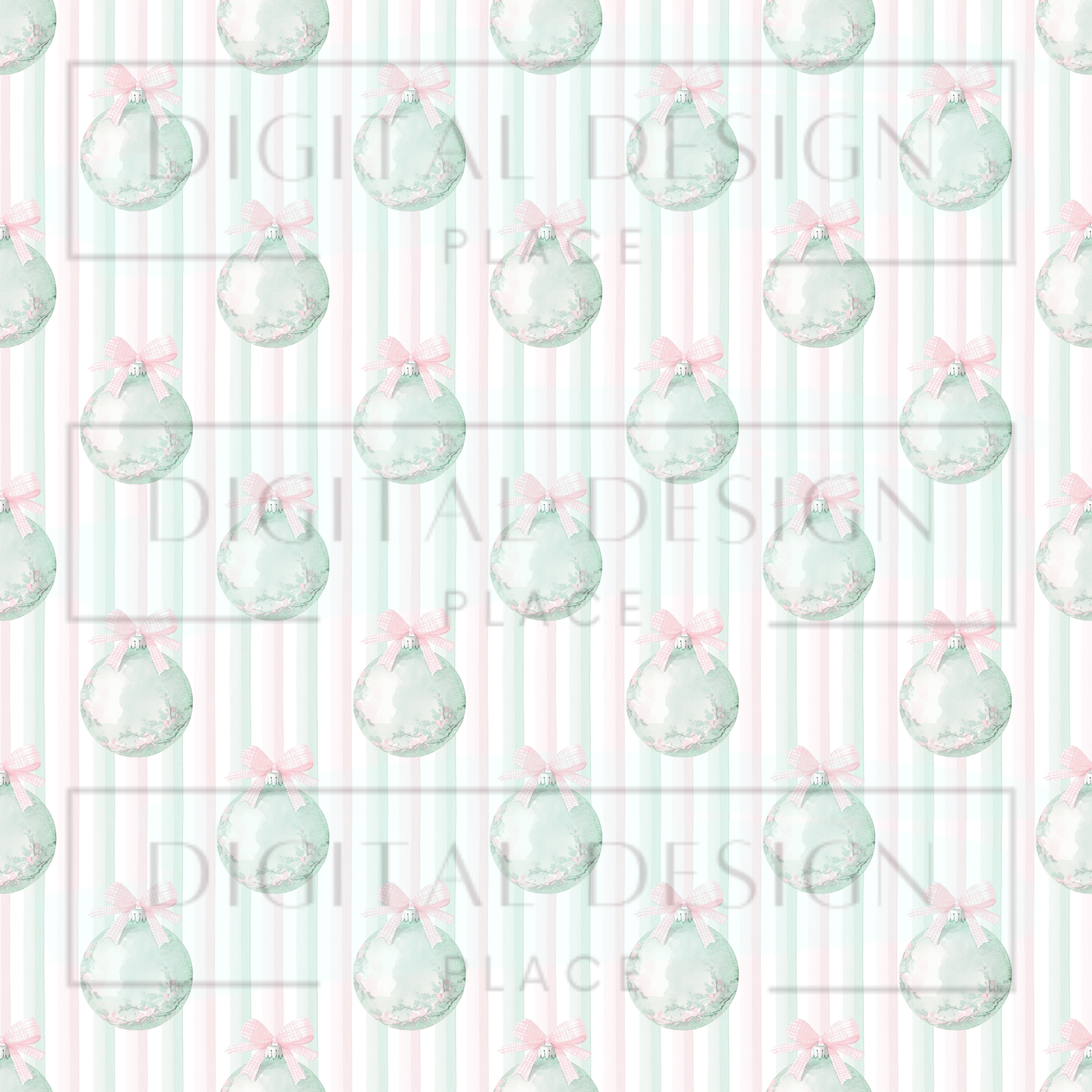 Pastel Christmas Ornaments VinylV2616