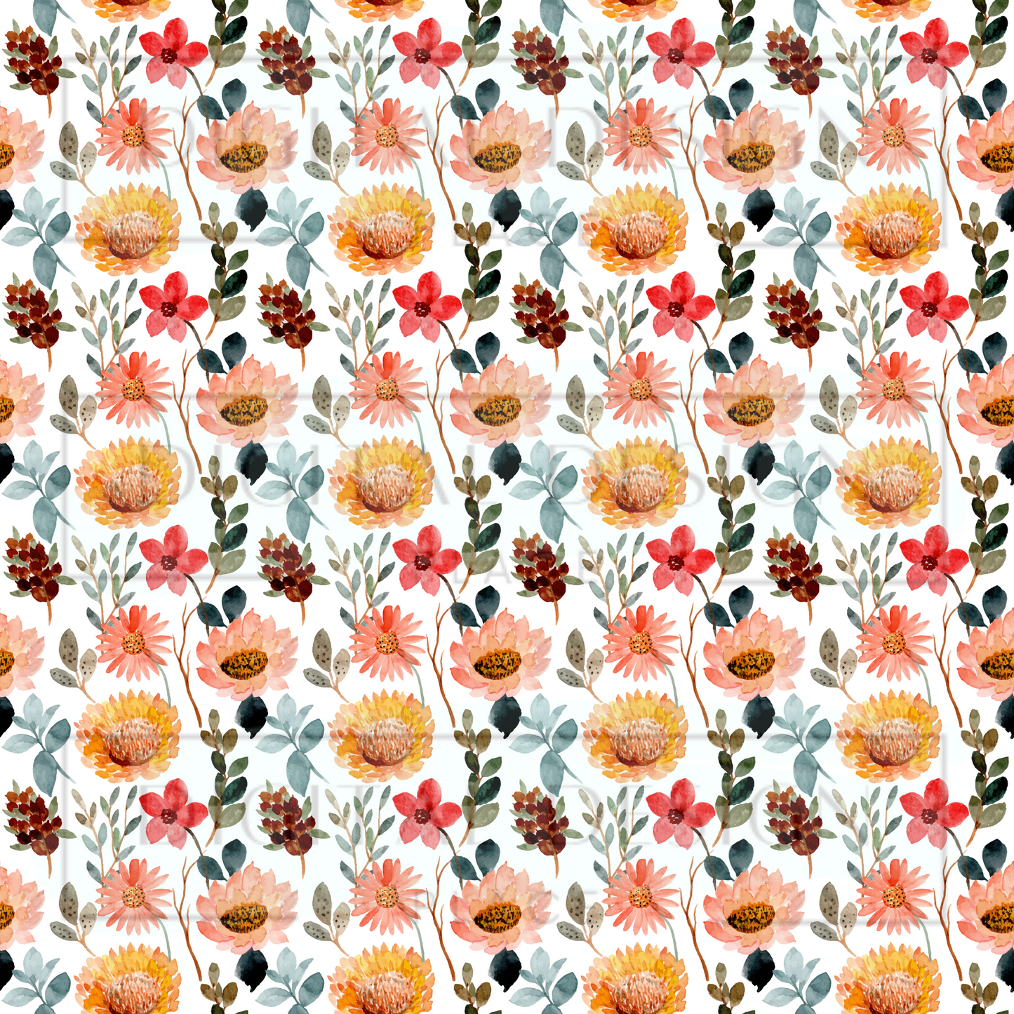 Autumnal Florals VinylV597